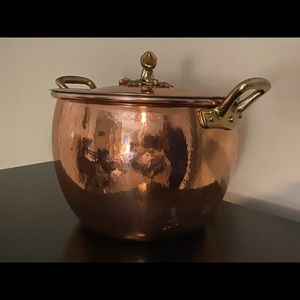 Ruffoni Historia Hammered Copper Stock Pot with Acorn Knob